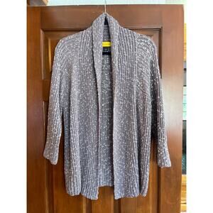 ST. JOHN yellow label viscose shawl collar open front cardigan Large